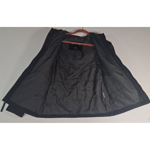 Abercrombie Mens Hooded Lined Cloth Jacket Size Small Black Hook & Latch Sleeves - Picture 6 of 15